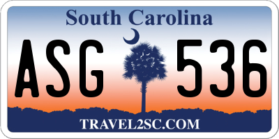 SC license plate ASG536