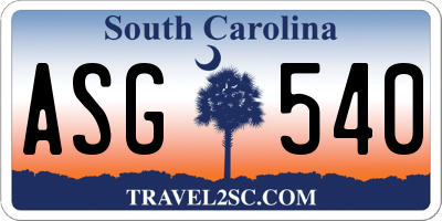 SC license plate ASG540