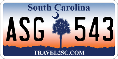 SC license plate ASG543