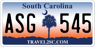 SC license plate ASG545