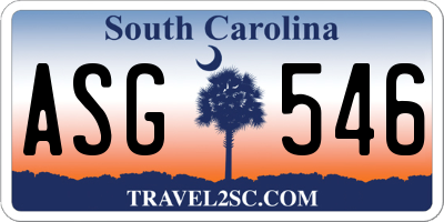 SC license plate ASG546