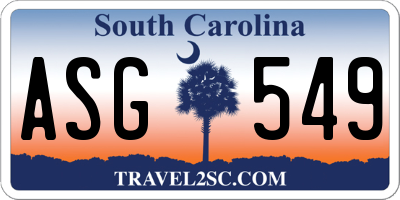 SC license plate ASG549