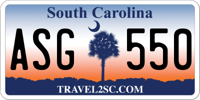 SC license plate ASG550