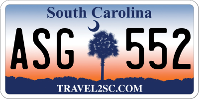 SC license plate ASG552