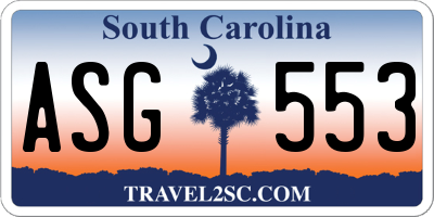 SC license plate ASG553