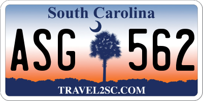 SC license plate ASG562