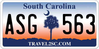 SC license plate ASG563
