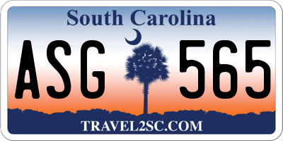 SC license plate ASG565