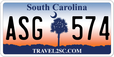SC license plate ASG574