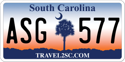 SC license plate ASG577
