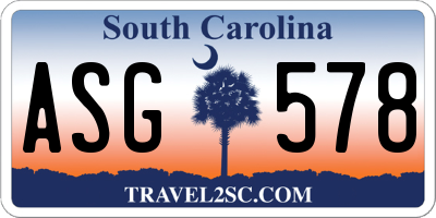 SC license plate ASG578