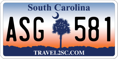 SC license plate ASG581