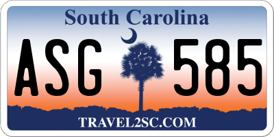 SC license plate ASG585