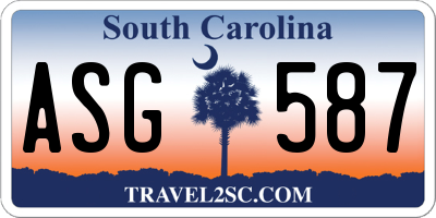 SC license plate ASG587