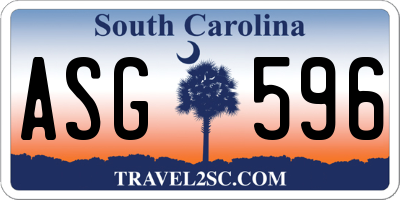 SC license plate ASG596