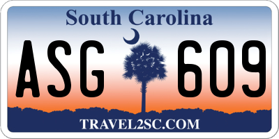 SC license plate ASG609