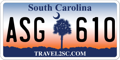 SC license plate ASG610