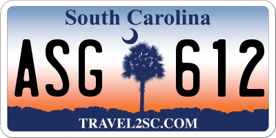 SC license plate ASG612