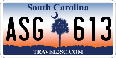 SC license plate ASG613