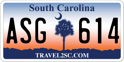SC license plate ASG614