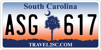 SC license plate ASG617