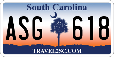 SC license plate ASG618