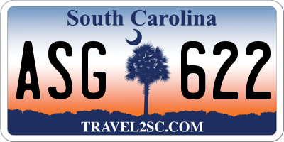 SC license plate ASG622
