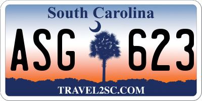 SC license plate ASG623