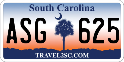 SC license plate ASG625