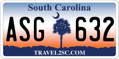 SC license plate ASG632