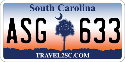 SC license plate ASG633