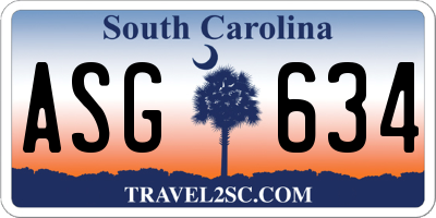 SC license plate ASG634