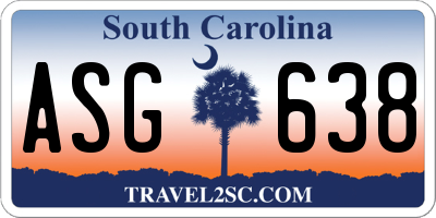 SC license plate ASG638