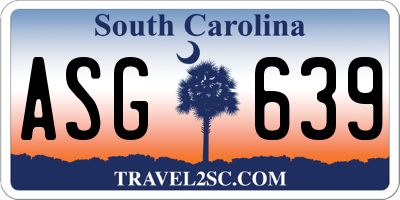 SC license plate ASG639