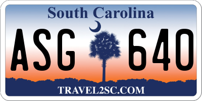 SC license plate ASG640