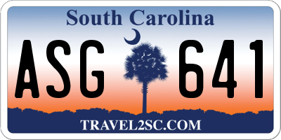 SC license plate ASG641