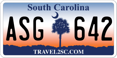 SC license plate ASG642