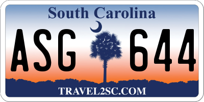 SC license plate ASG644