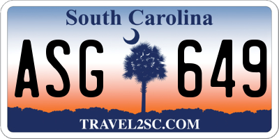 SC license plate ASG649