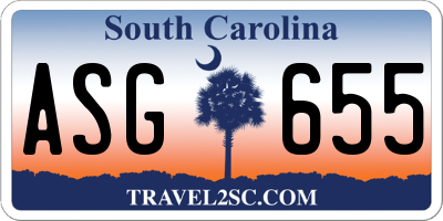 SC license plate ASG655