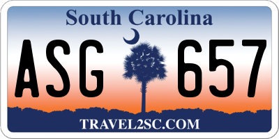 SC license plate ASG657