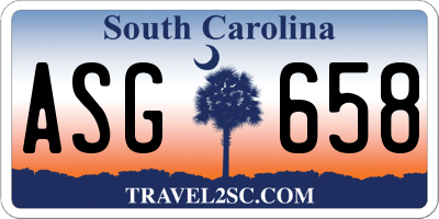 SC license plate ASG658