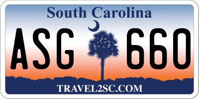 SC license plate ASG660