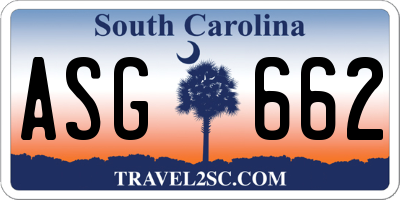 SC license plate ASG662
