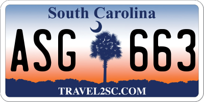 SC license plate ASG663