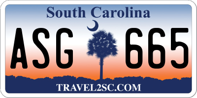 SC license plate ASG665