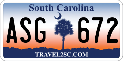 SC license plate ASG672
