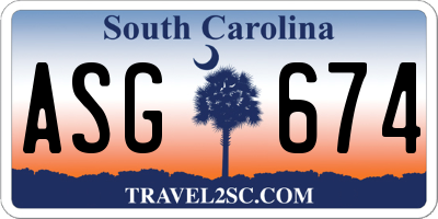 SC license plate ASG674