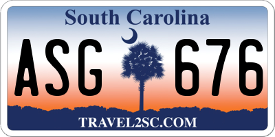 SC license plate ASG676