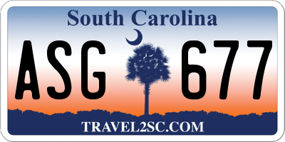 SC license plate ASG677